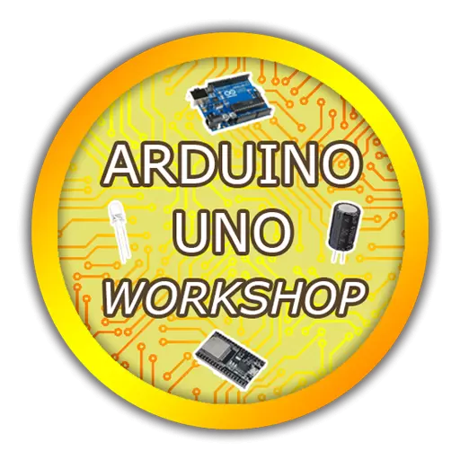 Логотип Arduino Uno Workshop желтый старый